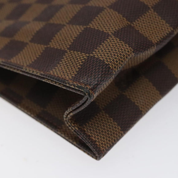 LOUIS VUITTON Damier Ebene Poche Toilette 26 Pouch N47543 LV Auth EC1007