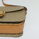 CELINE Macadam Canvas Horse Carriage Shoulder Bag Beige Gold Auth EC1008-15