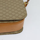 CELINE Macadam Canvas Horse Carriage Shoulder Bag Beige Gold Auth EC1008-17