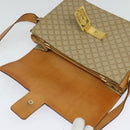 CELINE Macadam Canvas Horse Carriage Shoulder Bag Beige Gold Auth EC1008-9