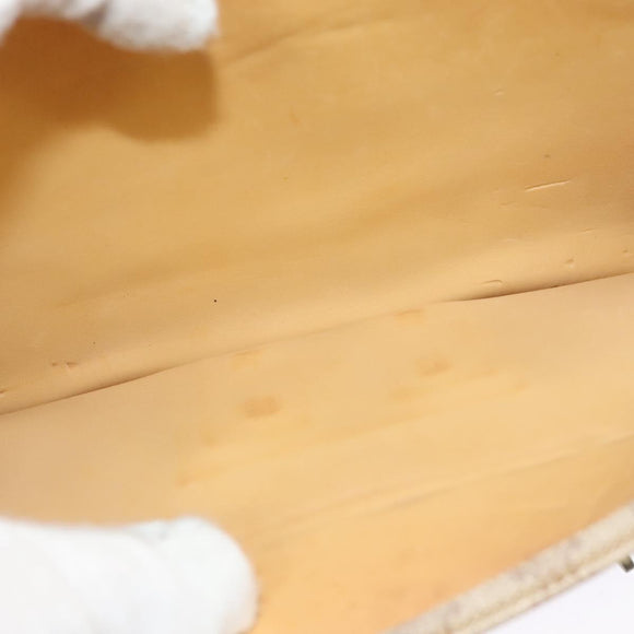 CELINE Macadam Canvas Horse Carriage Shoulder Bag Beige Gold Auth EC1008