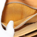 CELINE Macadam Canvas Horse Carriage Shoulder Bag Beige Gold Auth EC1008-11