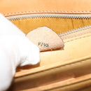 CELINE Macadam Canvas Horse Carriage Shoulder Bag Beige Gold Auth EC1008-12