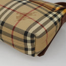 BURBERRY Nova Check Shoulder Bag PVC Leather Beige Auth EC1010-16