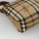 BURBERRY Nova Check Shoulder Bag PVC Leather Beige Auth EC1010-17