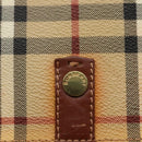 BURBERRY Nova Check Shoulder Bag PVC Leather Beige Auth EC1010-9