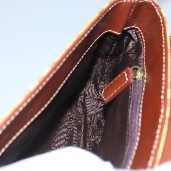 BURBERRY Nova Check Shoulder Bag PVC Leather Beige Auth EC1010