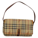 BURBERRY Nova Check Shoulder Bag PVC Leather Beige Auth EC1010-1