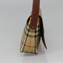 BURBERRY Nova Check Shoulder Bag PVC Leather Beige Auth EC1010-3