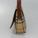 BURBERRY Nova Check Shoulder Bag PVC Leather Beige Auth EC1010-4