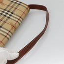 BURBERRY Nova Check Shoulder Bag PVC Leather Beige Auth EC1010-7