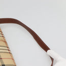 BURBERRY Nova Check Shoulder Bag PVC Leather Beige Auth EC1010-14