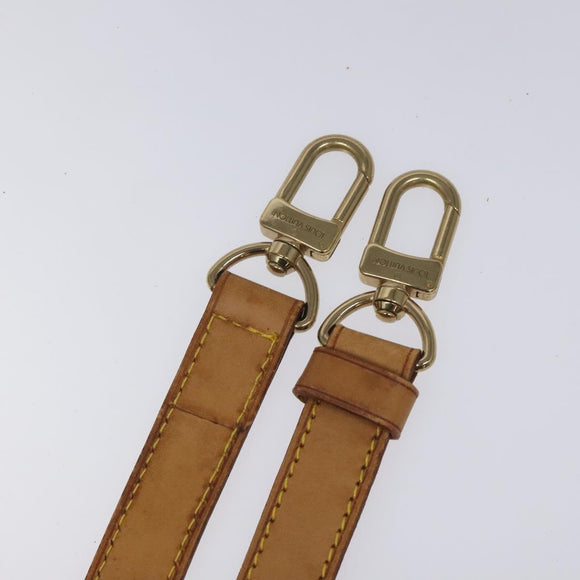LOUIS VUITTON Adjustable Shoulder Strap Leather 35.4""-42.5"" Beige Auth EC1013