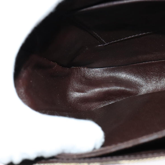 CELINE C Sulky Shoulder Bag Canvas Beige Auth EC1017