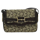 CELINE C Sulky Shoulder Bag Canvas Beige Auth EC1017-2