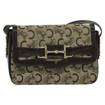 CELINE C Sulky Shoulder Bag Canvas Beige Auth EC1017 - 0