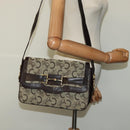 CELINE C Sulky Shoulder Bag Canvas Beige Auth EC1017-23