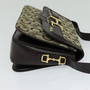 CELINE C Sulky Shoulder Bag Canvas Beige Auth EC1017-4
