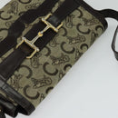 CELINE C Sulky Shoulder Bag Canvas Beige Auth EC1017-6
