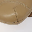 Coach Shoulder Bag Leather Beige Gold Auth EC1029-15