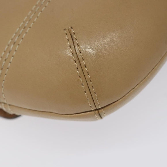 Coach Shoulder Bag Leather Beige Gold Auth EC1029