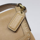 Coach Shoulder Bag Leather Beige Gold Auth EC1029-17