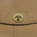 Coach Shoulder Bag Leather Beige Gold Auth EC1029-18