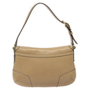 Coach Shoulder Bag Leather Beige Gold Auth EC1029-2
