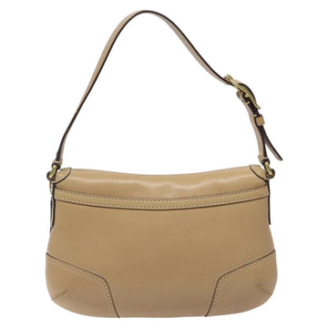 Coach Shoulder Bag Leather Beige Gold Auth EC1029 - 0