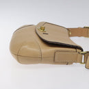 Coach Shoulder Bag Leather Beige Gold Auth EC1029-3