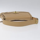 Coach Shoulder Bag Leather Beige Gold Auth EC1029-7