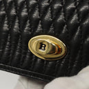 BALLY Chain Shoulder Bag Leather Black Gold Auth EC1031-10