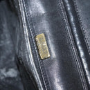 BALLY Chain Shoulder Bag Leather Black Gold Auth EC1031-17