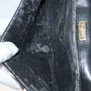 BALLY Chain Shoulder Bag Leather Black Gold Auth EC1031-11