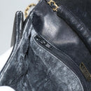 BALLY Chain Shoulder Bag Leather Black Gold Auth EC1031-20