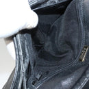 BALLY Chain Shoulder Bag Leather Black Gold Auth EC1031-21