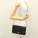 BALLY Chain Shoulder Bag Leather Black Gold Auth EC1031-22