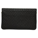 BALLY Chain Shoulder Bag Leather Black Gold Auth EC1031-2