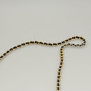 BALLY Chain Shoulder Bag Leather Black Gold Auth EC1031-8