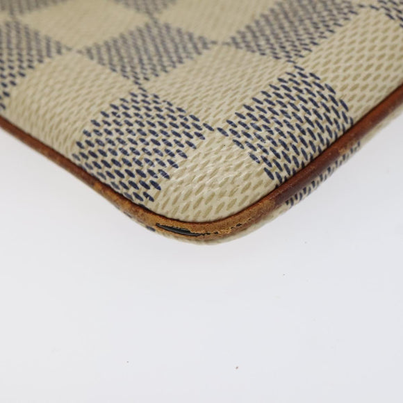 LOUIS VUITTON Damier Azur Etui Telephonne MM Cell Phone Case N60026 Auth EC1032