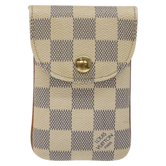 LOUIS VUITTON Damier Azur Etui Telephonne MM Cell Phone Case N60026 Auth EC1032