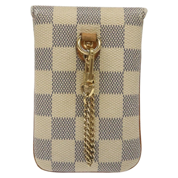 LOUIS VUITTON Damier Azur Etui Telephonne MM Cell Phone Case N60026 Auth EC1032