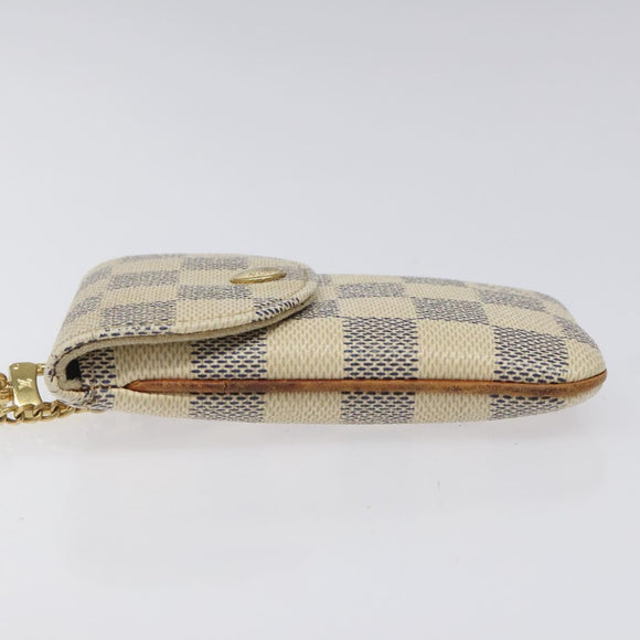 LOUIS VUITTON Damier Azur Etui Telephonne MM Cell Phone Case N60026 Auth EC1032