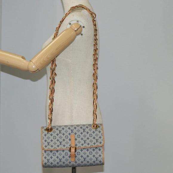LOUIS VUITTON Monogram Mini Camille Chain Shoulder Bag Blue M92002 Auth EC1035AM