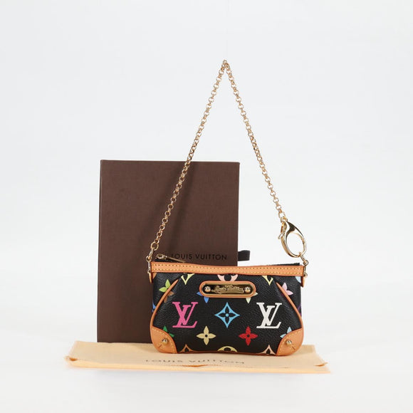 LOUIS VUITTON Multicolor Pochette Mira PM Täschchen Schwarz M60099 LV Auth EC1036SM