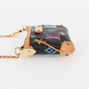 LOUIS VUITTON Multicolor Pochette Mira PM Pouch Black M60099 LV Auth EC1036SM-3