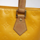LOUIS VUITTON Monogram Vernis Houston Hand Bag Jaune M91121 LV Auth EC113-17