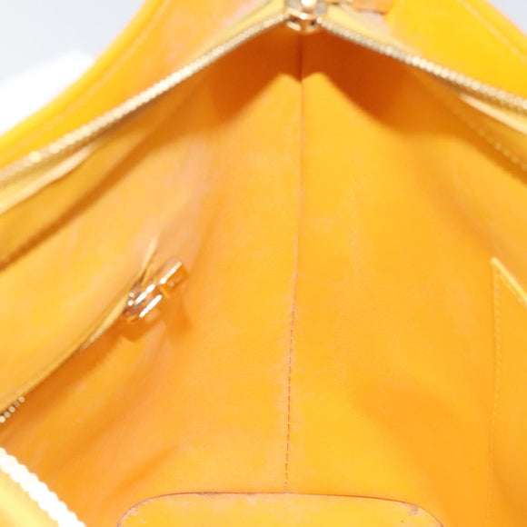 LOUIS VUITTON Monogram Vernis Houston Hand Bag Jaune M91121 LV Auth EC113