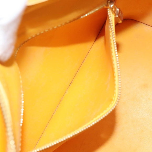 LOUIS VUITTON Monogram Vernis Houston Hand Bag Jaune M91121 LV Auth EC113