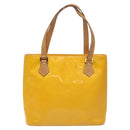 LOUIS VUITTON Monogram Vernis Houston Hand Bag Jaune M91121 LV Auth EC113-13